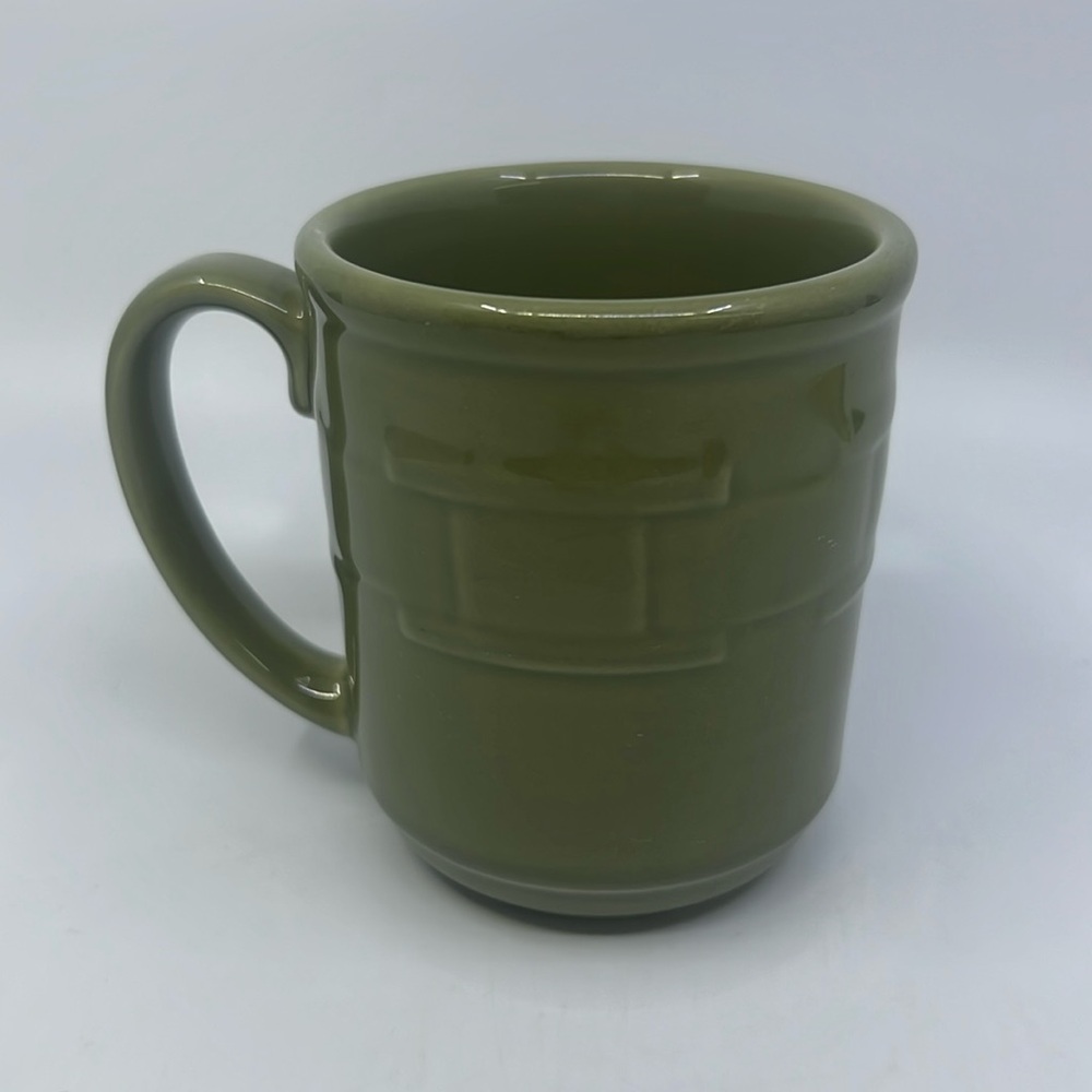 Longaberger Pottery Woven Mug Traditional Sage Green Loose